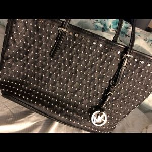 Unique Black Studded Monogram MK purse